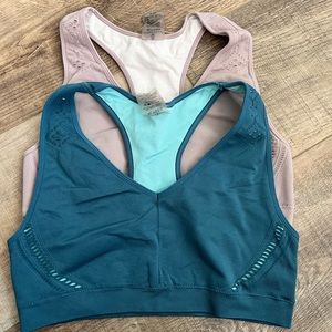 Mauve and Teal Sports Bra Set